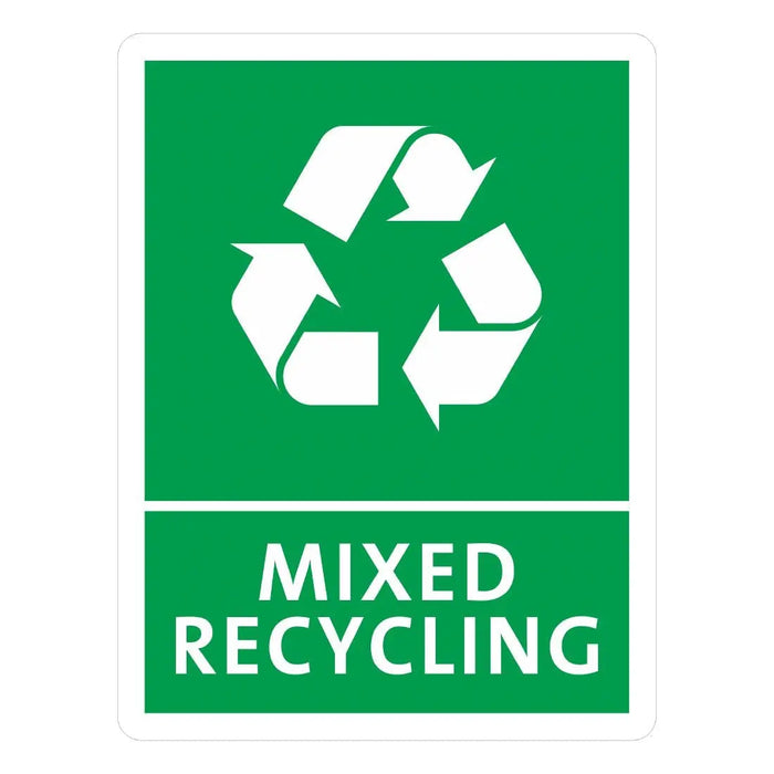 Jantex Slim Bin Mixed Recycling Label - FX196 - Simply Hospitality NZ