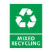 Jantex Slim Bin Mixed Recycling Label - FX196 - Simply Hospitality NZ