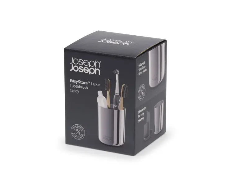 Joseph Joseph EasyStore Luxe Toothbrush Caddy - Stainless Steel  Bathroom Organisers