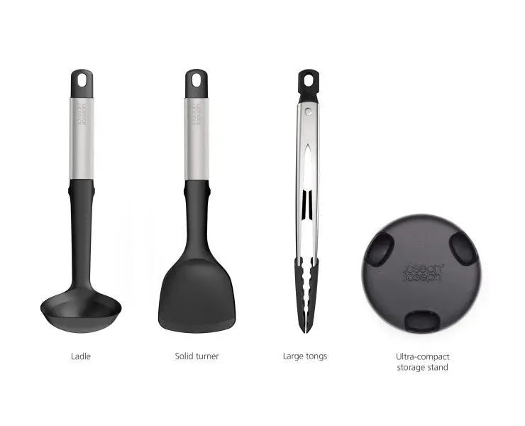 Joseph Joseph Elevate Fusion 3 Piece Silicone Set With Stand  Utensil Sets