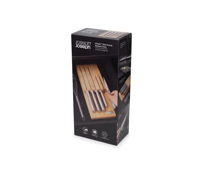 Joseph Joseph Elevate Steel Knives Bamboo Store 5 Piece Set  Knife Sets