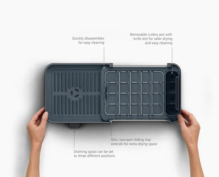 Joseph Joseph Extend™ Slim Steel Dish Rack (Grey)