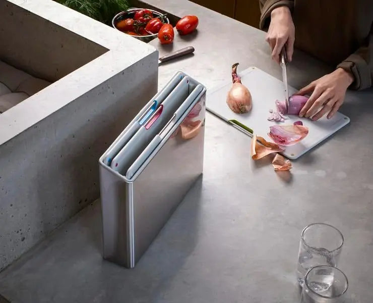 Joseph Joseph Folio™ Steel 4pc Board Set (Light Stone)