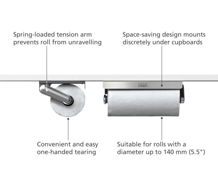 Joseph Joseph RollGrip Under-shelf easy-tear kitchen roll holder