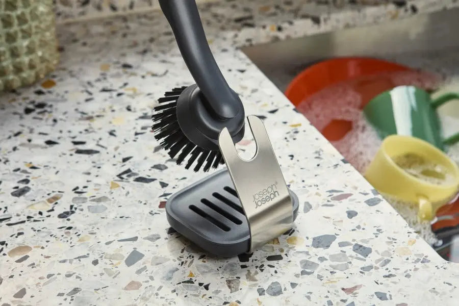 Joseph Joseph SinkTech Dish Brush with stainless-steel storage stand
