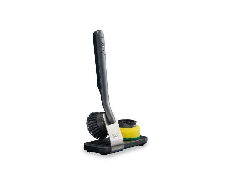 Joseph Joseph SinkTech Dish brush and sponge set with large stainless-steel storage stand