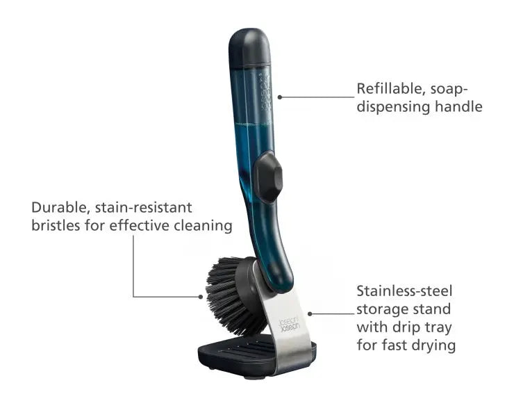 Joseph Joseph SinkTech Soap-Dispensing Dish Brush with Storage Stand