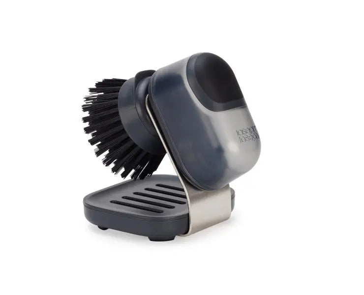 Joseph Joseph SinkTech Soap-dispensing palm brush with stainless-steel storage stand