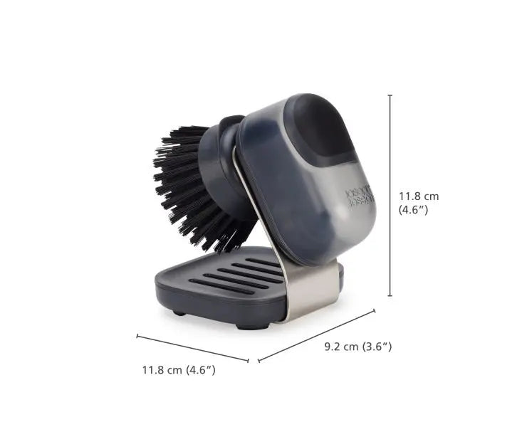 Joseph Joseph SinkTech Soap-dispensing palm brush with stainless-steel storage stand