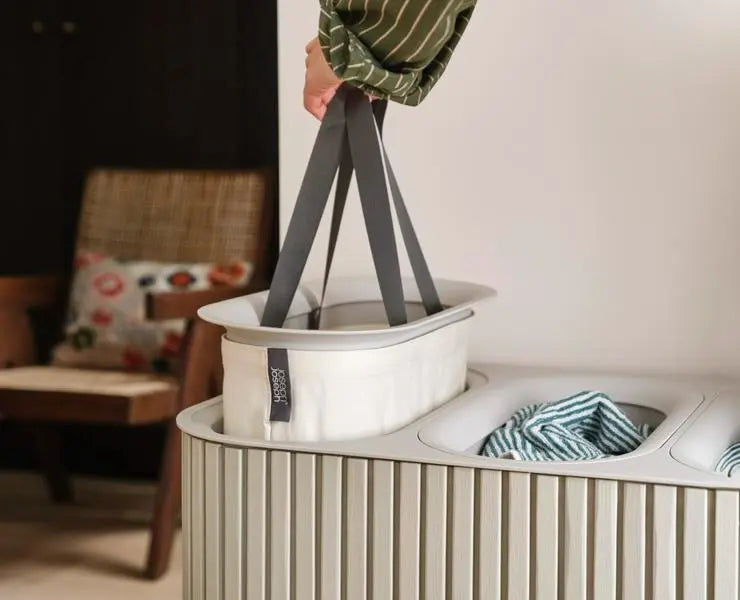 Joseph Joseph Tota Trio Luxe 90L Laundry Basket (Ecru)