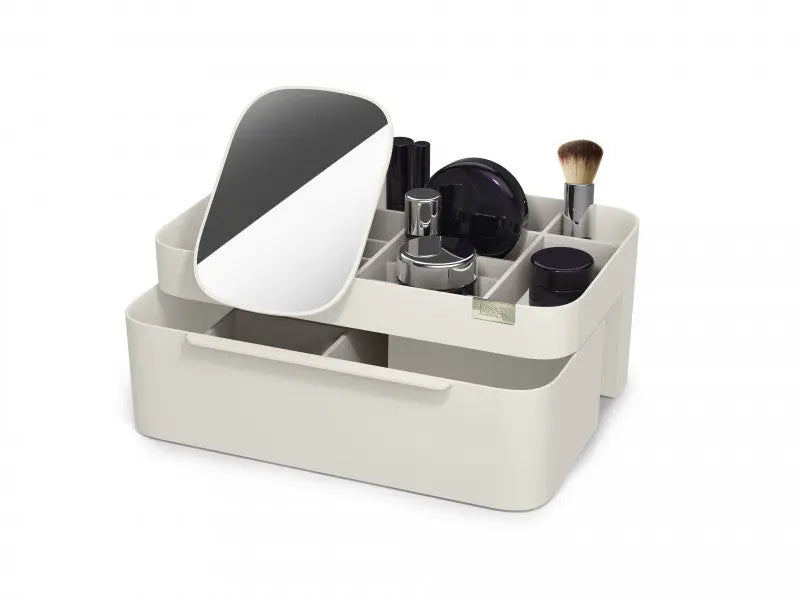 Joseph Joseph Viva Large Cosmetic Organiser with Removable Mirror - Shell  Cosmetic Organisers