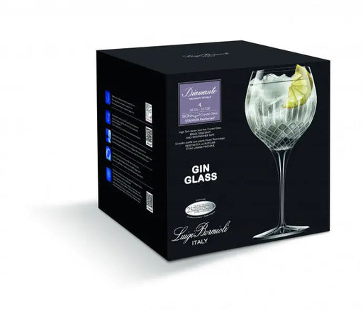Luigi Bormioli Diamante Gin Glass 650ml - Set 4  Cocktail Glasses