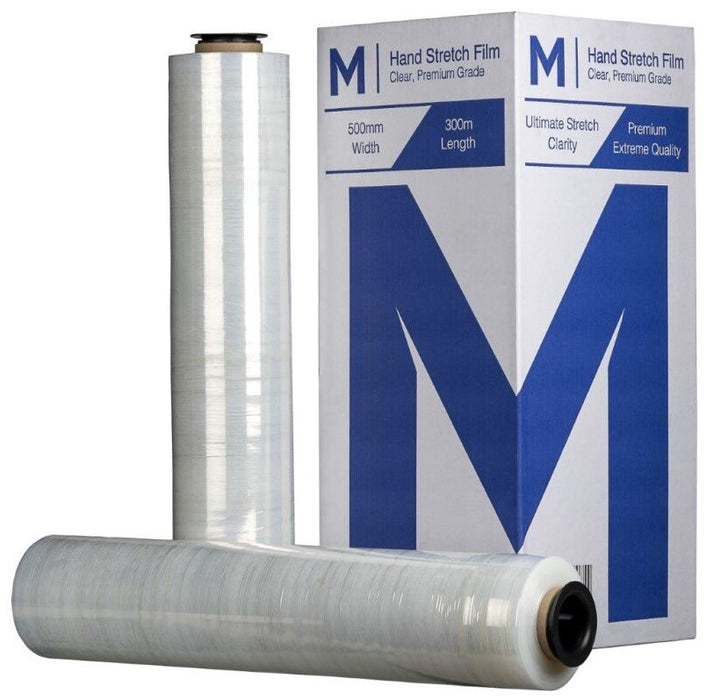 Matthews MPH8080 clear cast hand stretch film 500mm x 300m x 23mu box of 4