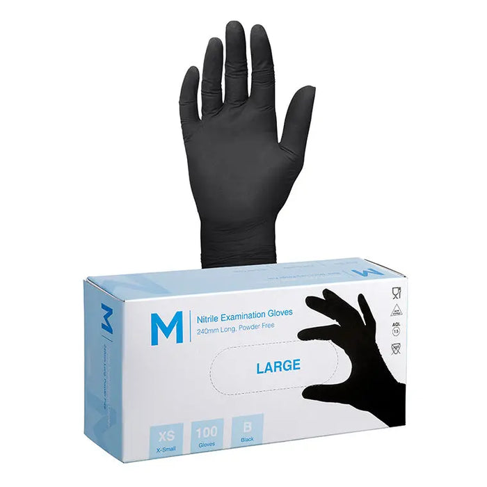 Matthews Black Nitrile Gloves 4.0g - 10x100 Pack 