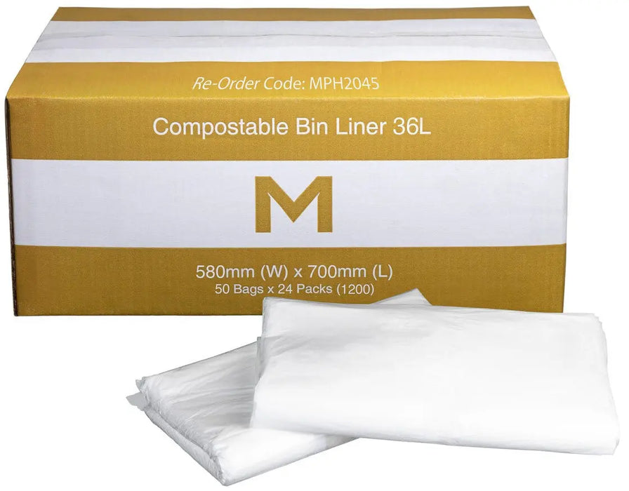 Matthews Compostable Bin Liners 36L  Office Bin Liners