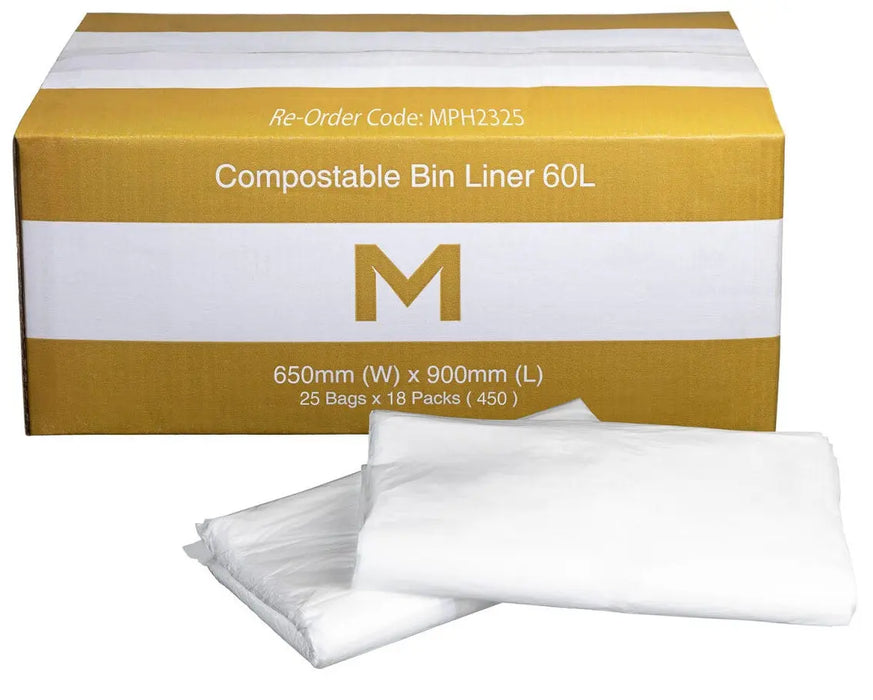 Matthews Compostable Bin Liners 60L  Rubbish Bin Liners