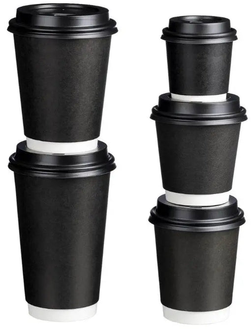 Matthews Double Wall PE Paper Cups Black  Beverage Cup