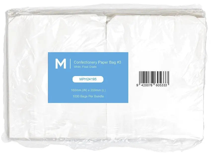 Matthews Flat White Confectionery Paper Bags  Paper Bags