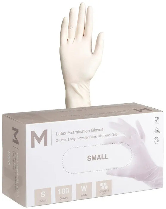 Matthews Latex White Diamond Gloves 8.0g - 10x100 Pack  Disposable Gloves