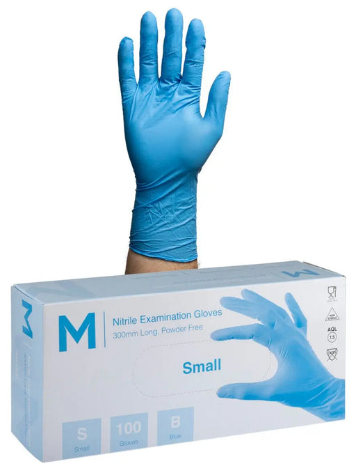 Matthews Nitrile Long Cuff Sky Blue Gloves 6.0g - 10x100 Pack  Disposable Gloves