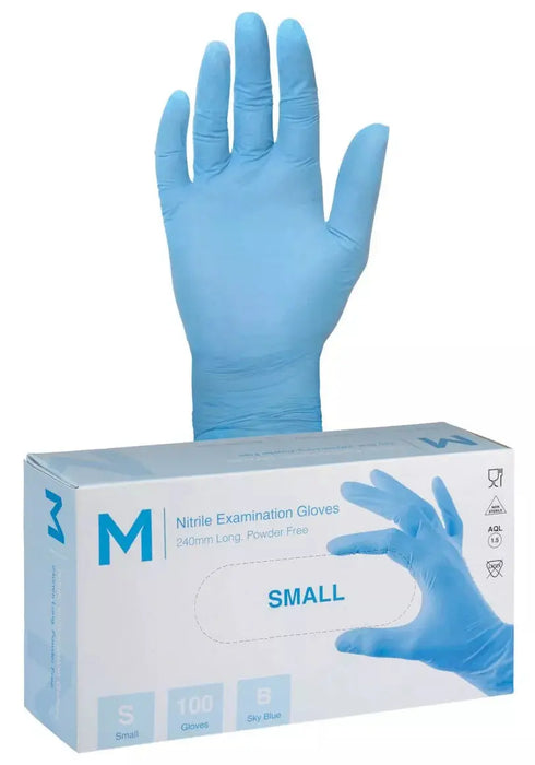 Matthews Nitrile Sky Blue Gloves 5.0g - 10x100 Pack  Disposable Gloves