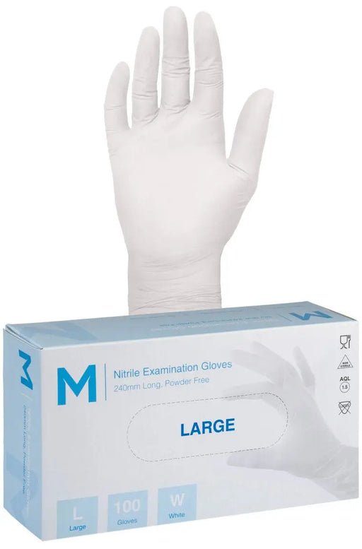 Matthews Nitrile White Gloves 5.0g - 10x100 Pack  Disposable Gloves