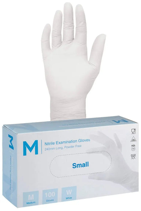 Matthews Nitrile White Gloves 5.0g - 10x100 Pack  Disposable Gloves