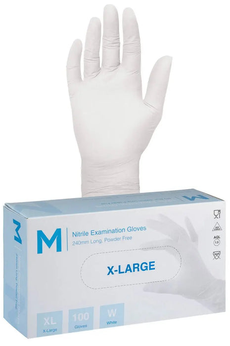 Matthews Nitrile White Gloves 5.0g - 10x100 Pack  Disposable Gloves