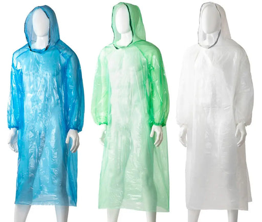 Matthews Polyethylene Hooded Ponchos  Body Protection