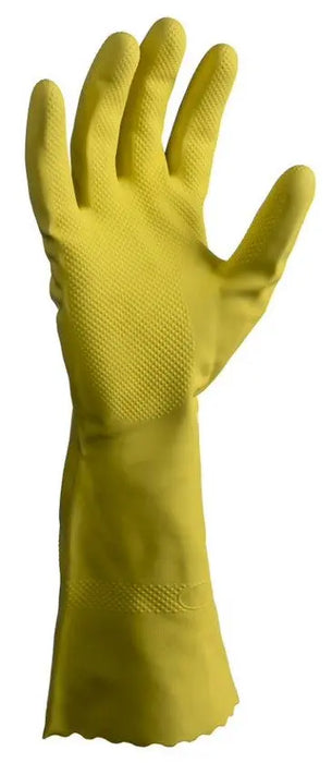 Matthews Silverlined Yellow Rubber Gloves - 10x1 Pack  Disposable Gloves