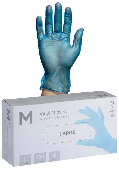 Matthews Vinyl Blue Gloves 5.0g - 10x100 Pack  Disposable Gloves