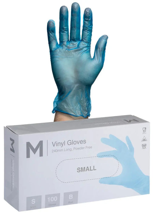 Matthews Vinyl Blue Gloves 5.0g - 10x100 Pack  Disposable Gloves