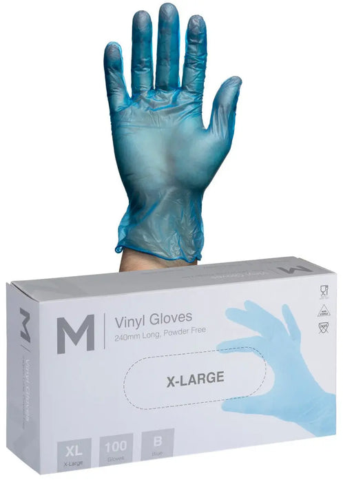 Matthews Vinyl Blue Gloves 5.0g - 10x100 Pack  Disposable Gloves