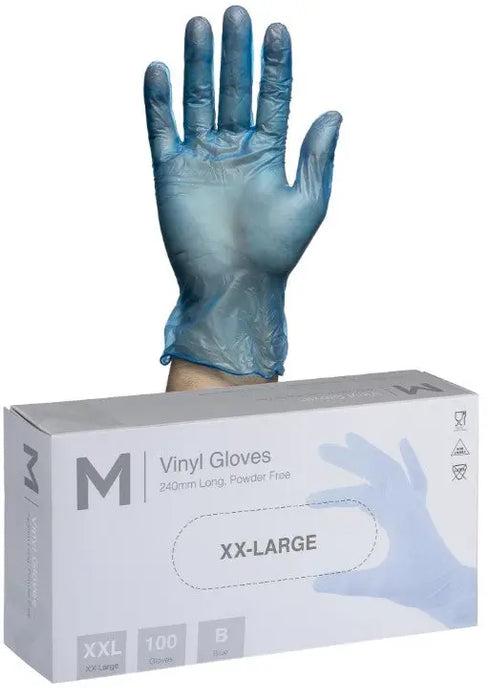 Matthews Vinyl Blue Gloves 5.0g - 10x100 Pack  Disposable Gloves