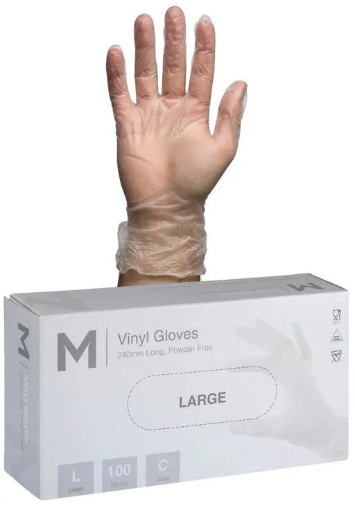 Matthews Vinyl Clear Gloves 5.0g - 10x100 Pack  Disposable Gloves