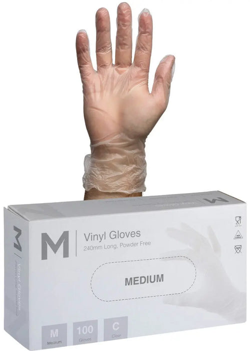 Matthews Vinyl Clear Gloves 5.0g - 10x100 Pack  Disposable Gloves