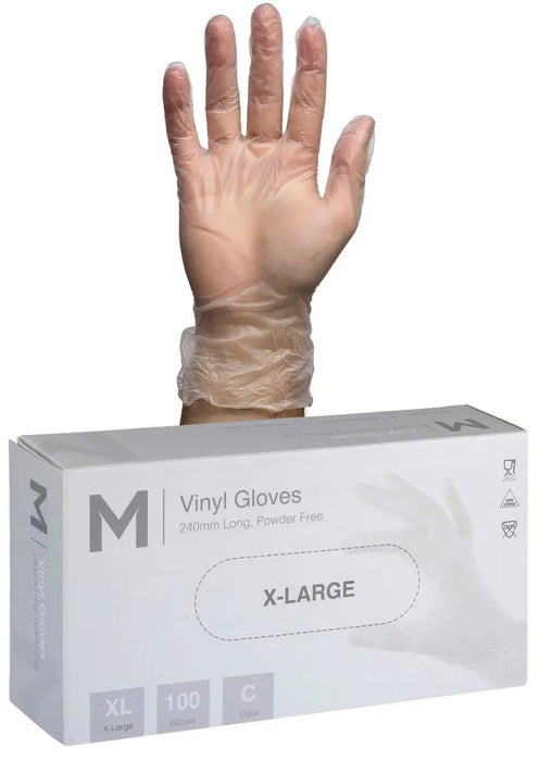 Matthews Vinyl Clear Gloves 5.0g - 10x100 Pack  Disposable Gloves