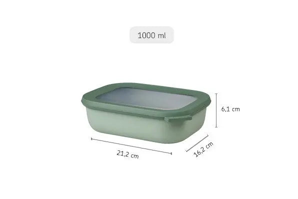 Mepal Cirqula Rectangle 1000ml Nordic Sage  Meal Storage