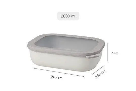 Mepal Cirqula Rectangle 2000ml Nordic White  Meal Storage