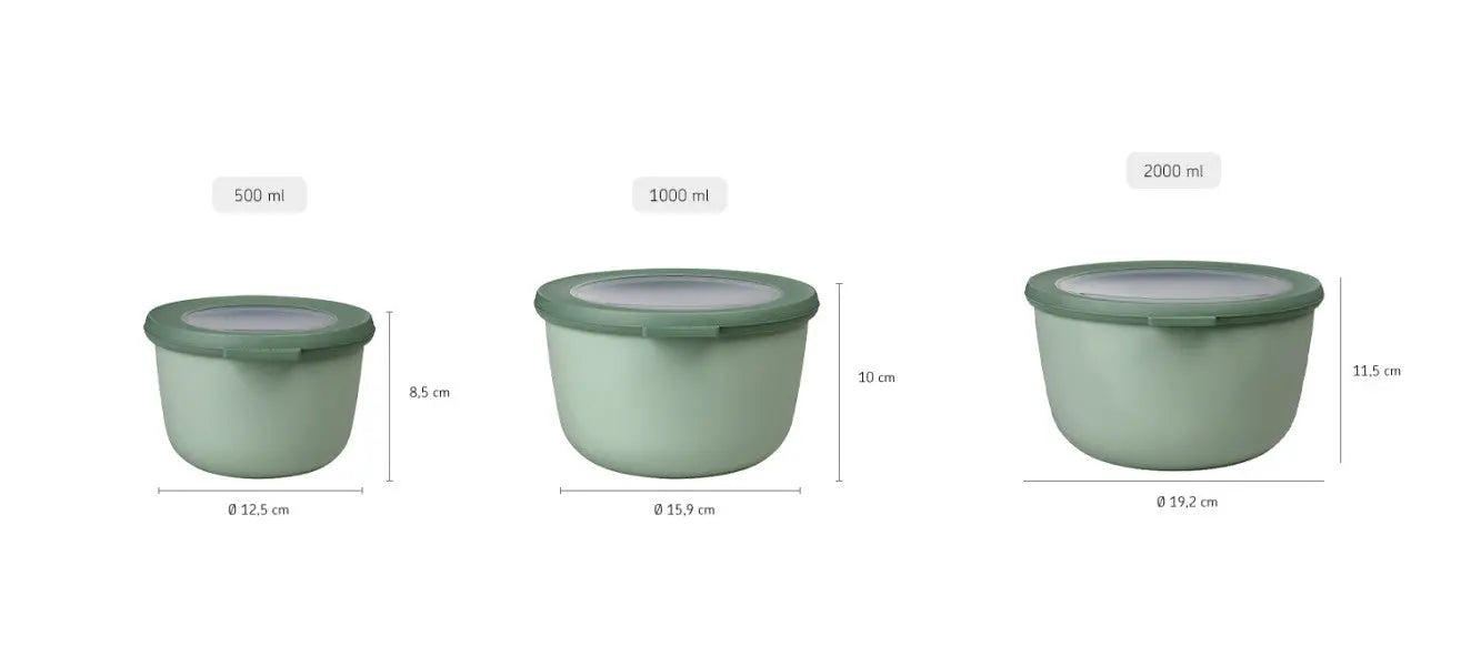 Mepal Cirqula Round 3-Piece Large Set Nordic Sage  Meal Storage