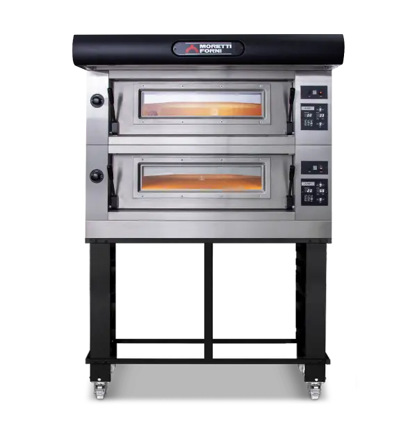 Moretti Forni Amalfi Double Deck Pizza Ovens on Stand  Pizza Ovens