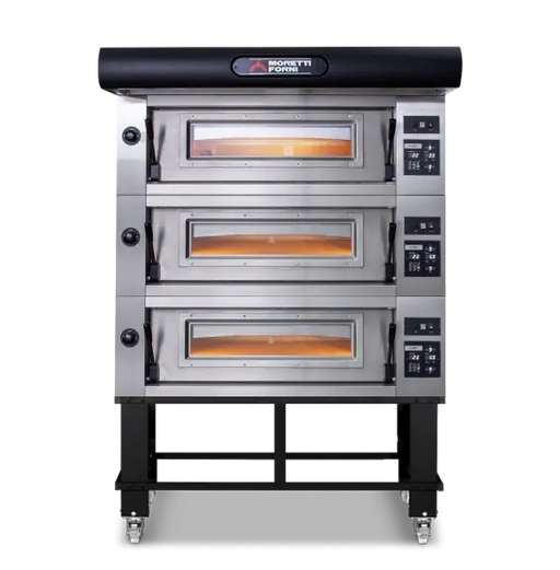 Moretti Forni Amalfi Triple Deck Pizza Ovens on Stand  Pizza Ovens