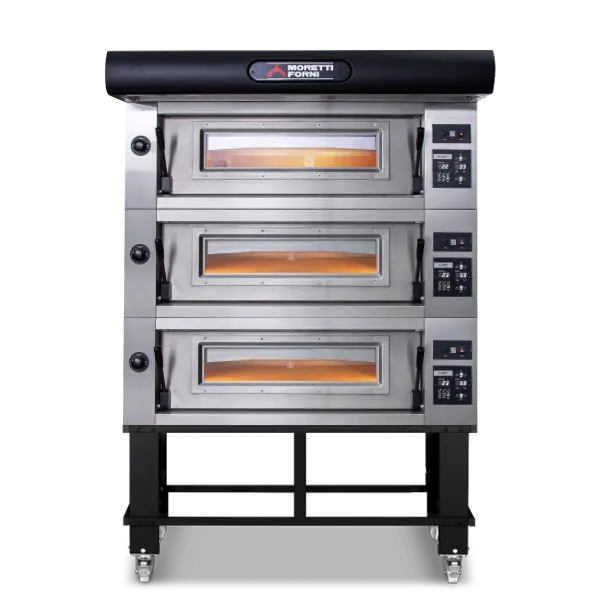 Moretti Forni Amalfi Triple Deck Pizza Ovens on Stand  Pizza Ovens