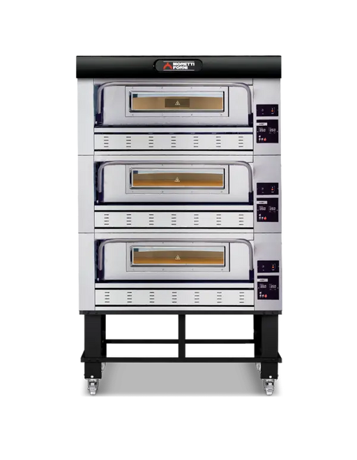 Moretti Forni P110G Triple Deck Pizza Oven on Stand  Pizza Ovens