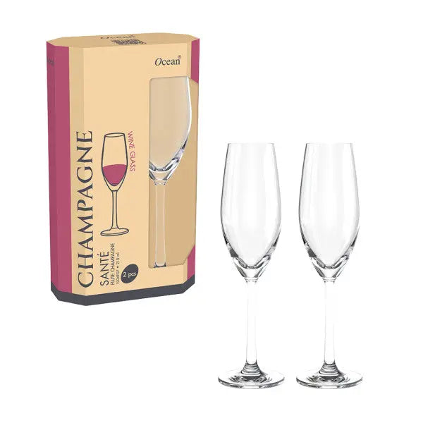 Ocean Eco Sante' Flute Glass 210ml - Set 2  Champagne Flutes
