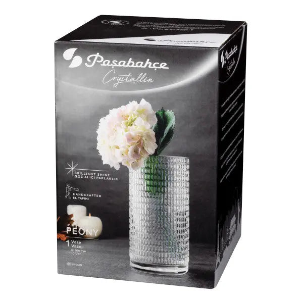 Pasabahce Peony Glass Handmade Vase Drop 26cm – view 2