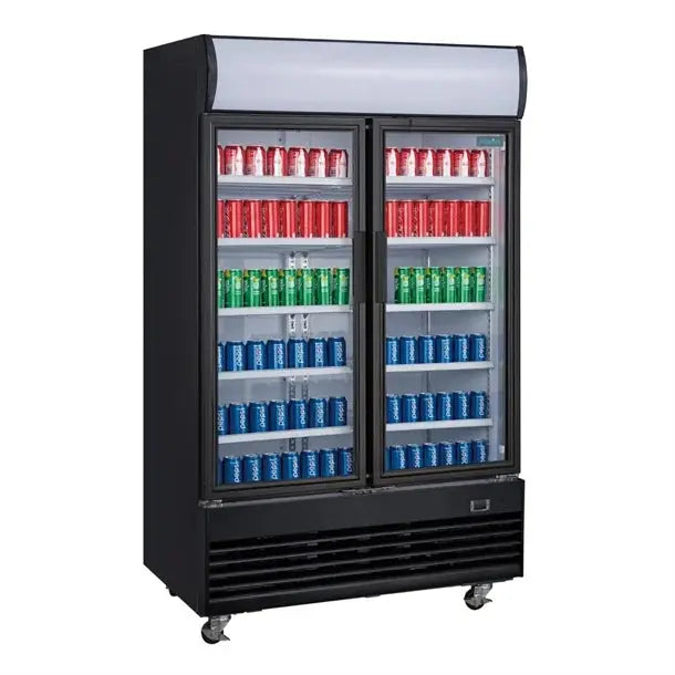 Polar G-Series Upright Double Door Display Cooler with Light Box 1200mm  Upright Display Fridges
