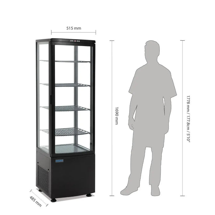 Polar Polar C-Series Energy Efficient Curved Door Display Fridge Black - 235Ltr