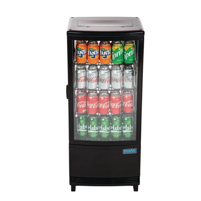 Polar Polar C-Series Energy Efficient Curved Door Display Fridge Black - 86Ltr