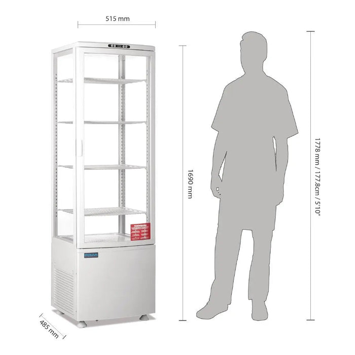Polar Polar C-Series Energy Efficient Curved Door Display Fridge White - 235Ltr